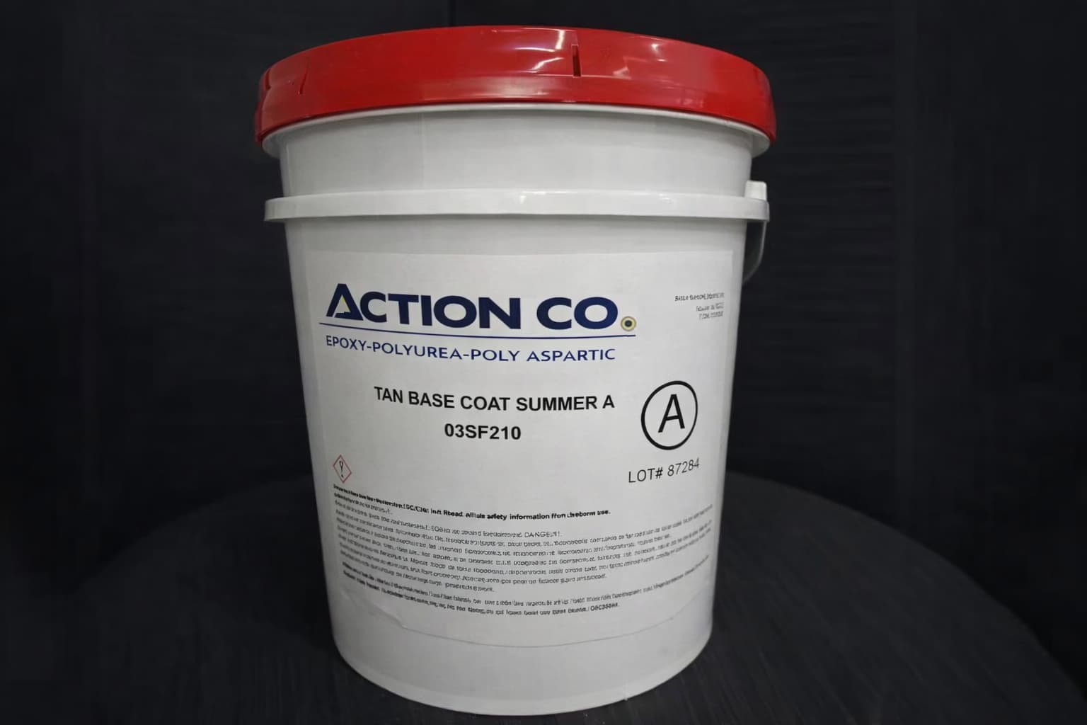 Action Co epoxy polyurea polyaspartic Tan Base Coat Summer A, 5-gallon pail